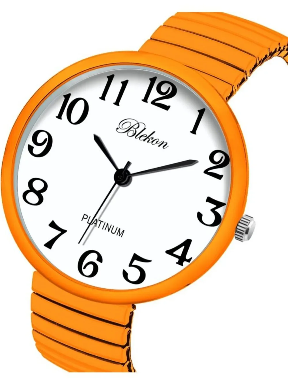 Women's Orange New Super Large Face Stretch Band Japanese Movement Fashion Watch